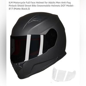 Matte Black Full-Face Motorcycle Helmet with Clear Visor